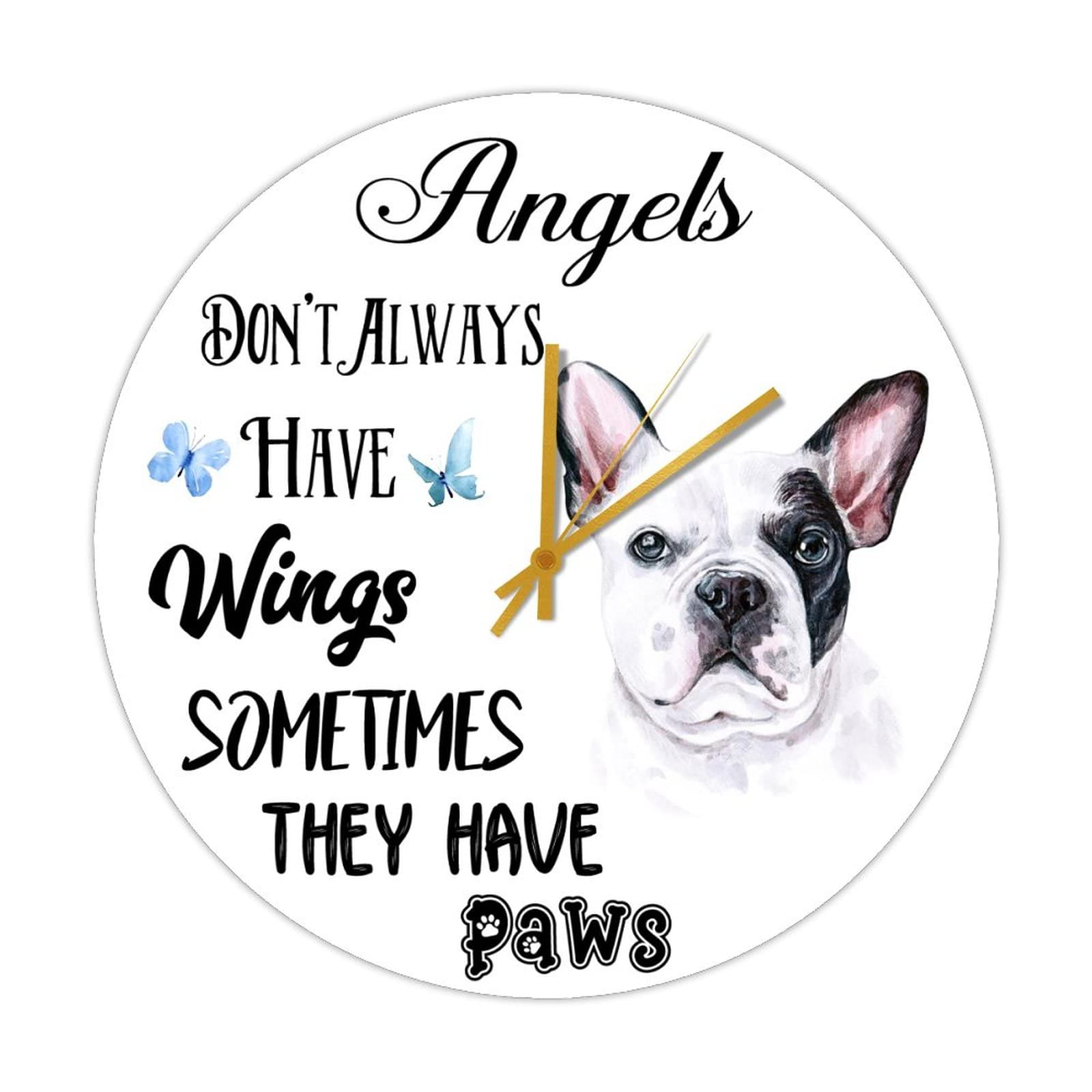 Horloge ronde en bois Angels Don't Always Have Wings vintage