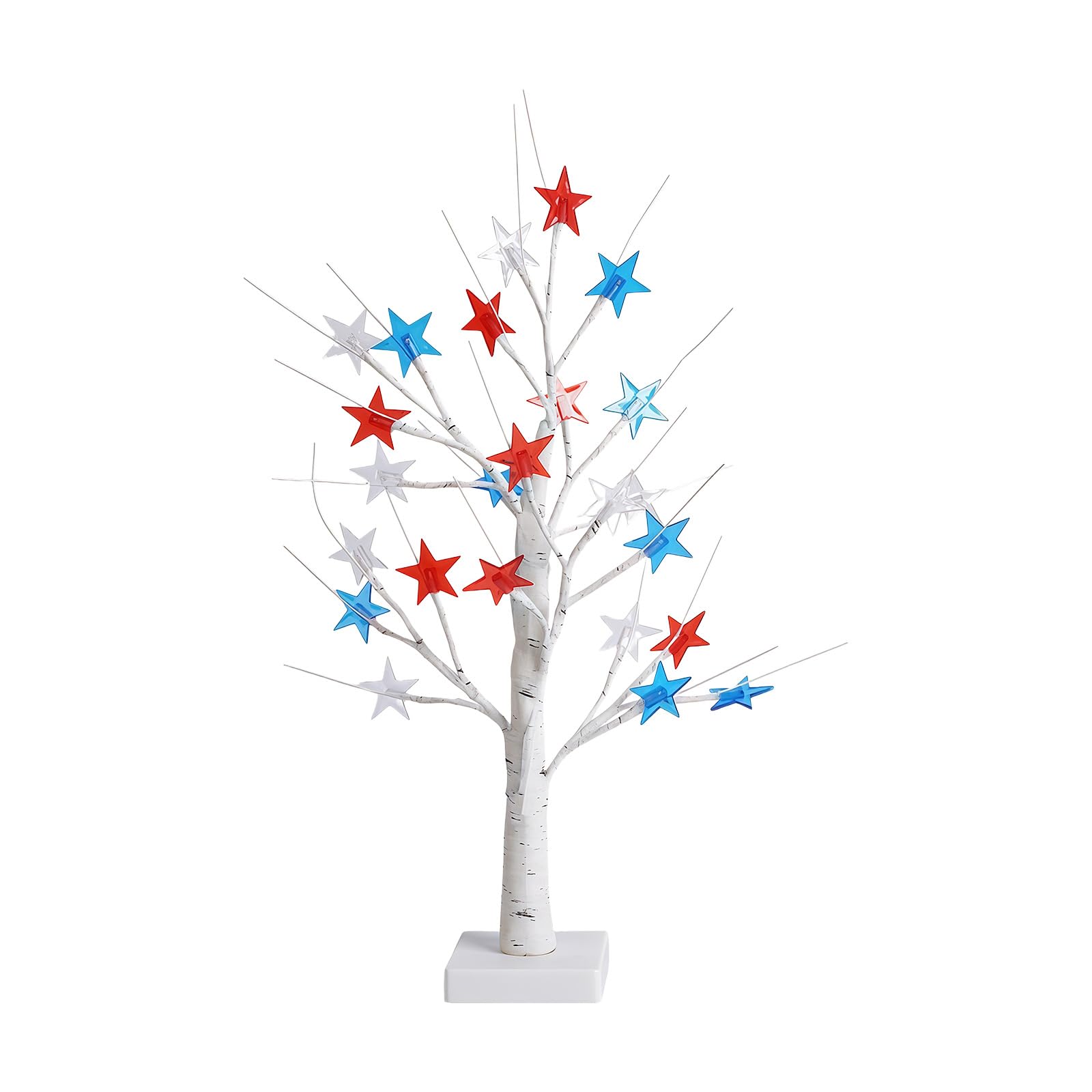 Zxfdsfdbnm Illuminated Independence Day Tree with Multiple Modes for Tabletop Shelf Festival Celebration LED Light Up Patriotic Ornament Illuminated