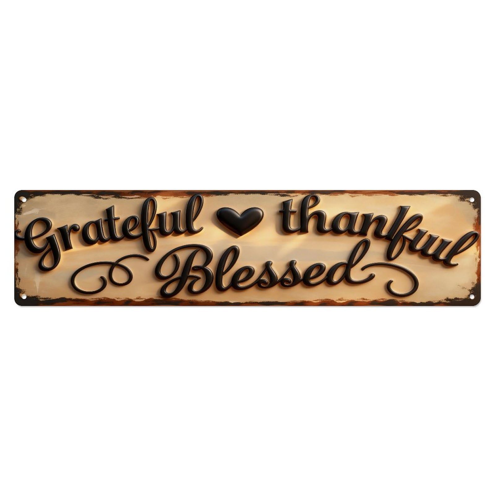 Grateful Thankful Blessed Metal Tin Sign Plaque