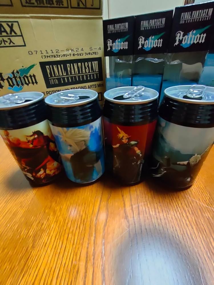FF7  未開封のフィギュア　ポーション缶 Yahoo!オークション -「ファイナルファンタジー7ポーション缶