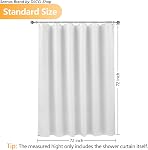 Seenus Linge de douche de rideau de tissu imperméable avec 3 Grands aimants, Linge de douche blanche lavable, 72 x 72 inch Hôtel qualité salle de bain douche rideau sèche rapide