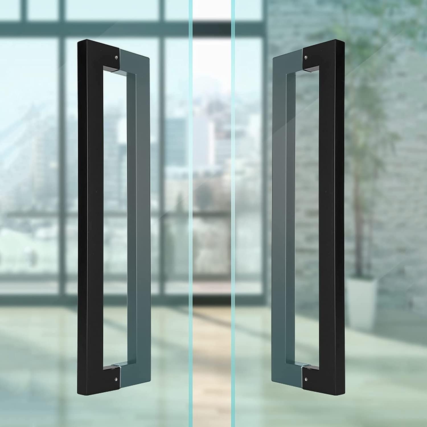 Shower Glass Door Handle Pull Handle,Door Handle knob,Stainless Steel Shower Room Handles, s, Replacement Parts Shower Door Knobs Black/Silver (Color : Black, Size : 80cm) ( Color : Black , Size : 180
