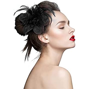 Fascinators for Women Elegant Accessories Luxurious Tea Party Hats Feather Mesh Hair Clip for Wedding Banquet Church
