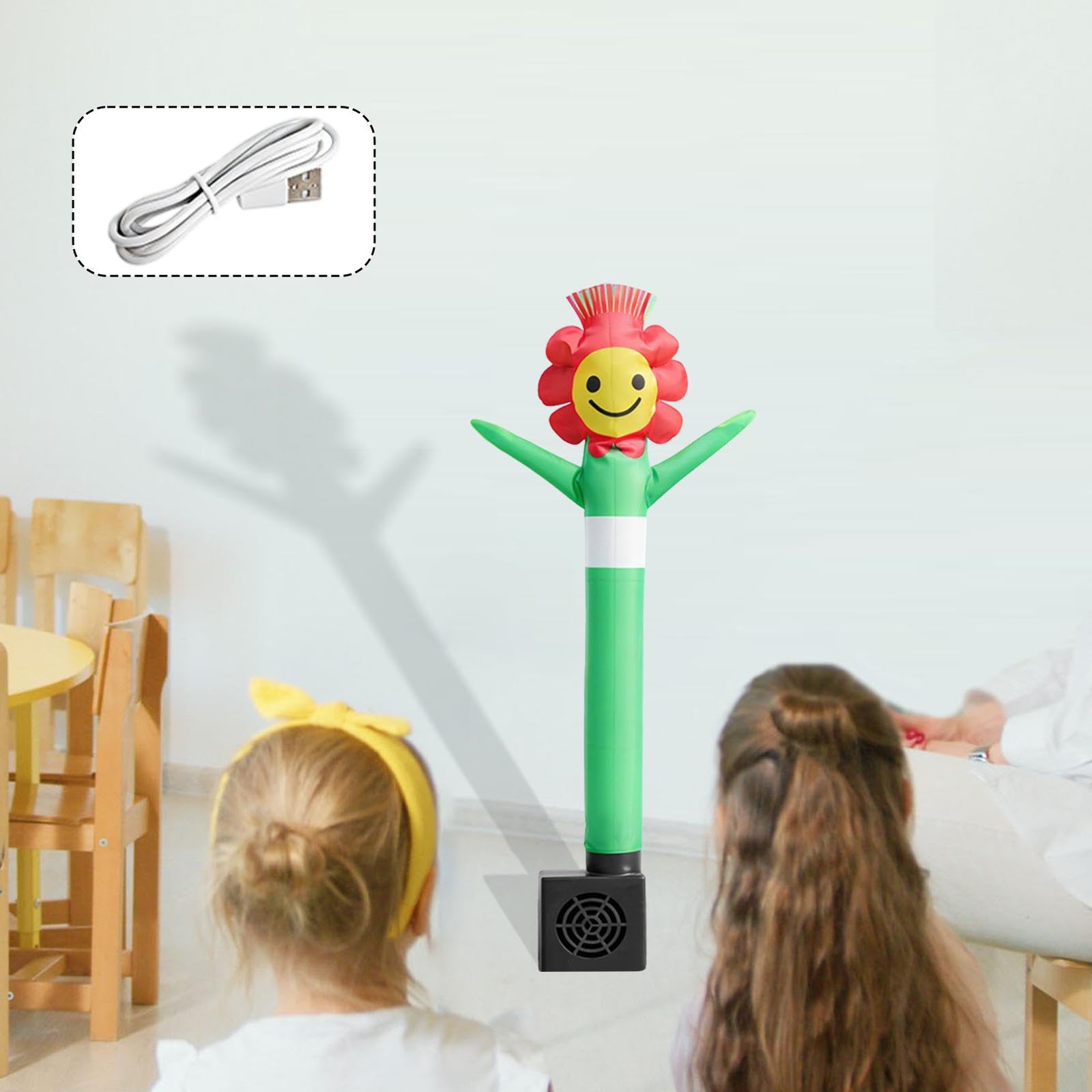 Oshhni Wacky Waving Gonfiabile a forma di tubo, con soffiatore, portatile, robusto, decorazione da scrivania, divertente, regalo per ufficio a casa, Fiore