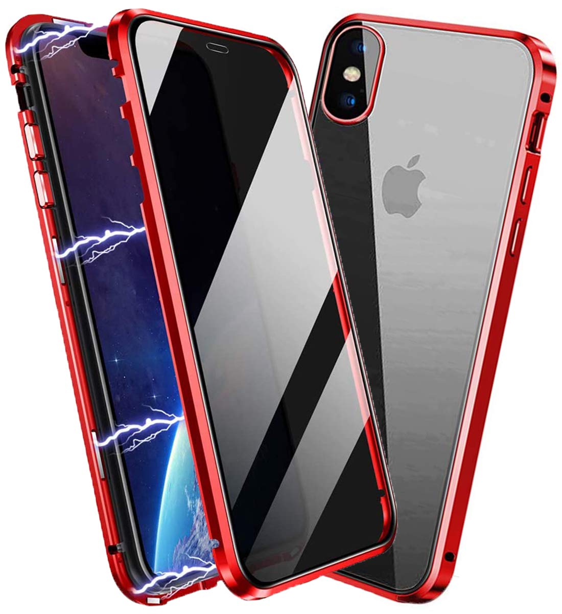 Privacy Magnetic Case for iPhone XR, Anti Peep Magnetic Adsorption Privacy Screen Protector Double Sided Tempered Glass Metal Bumper Frame Anti-Peeping Phone Case Anti-Spy Cover for iPhone XR