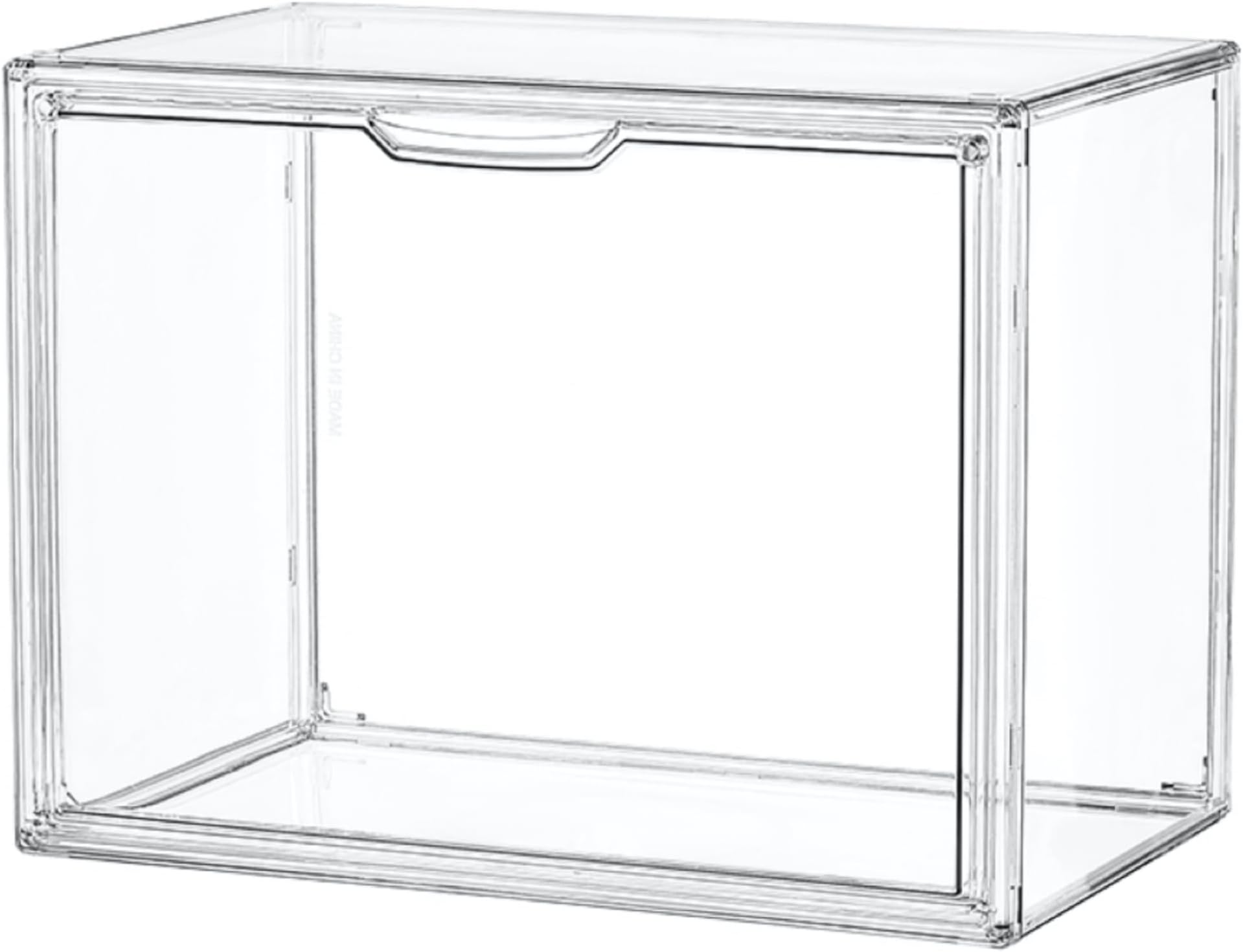 LXLXXL Clear Acrylic Display Case, Stackable Plastic Storage Bins with Magnetic Attraction Lid, Dustproof Protection Showcase for Book, Cosmetic,Toys, Large Figures Collectibles, X-Large