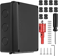 Outdoor Electric Waterproof Box, Waterproof Electrical Connection Box IP68 Black, Waterproof Electrical Cable Box IP68 Surface ABS Electrical Power Supply