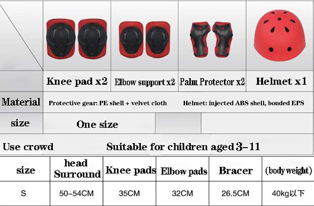 Casque Vélo Enfant Réglable Sets de Protection Enfant Casque Ajustable Coudières Genouillère Protège-Poignets Protections Sports Srotection Velo Skateboard Rollers Skate