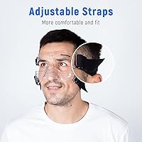 Vista 7 de QianCheng Protector de nariz para nariz rota para adulto, protector facial ajustable con relleno, QC-L5-L