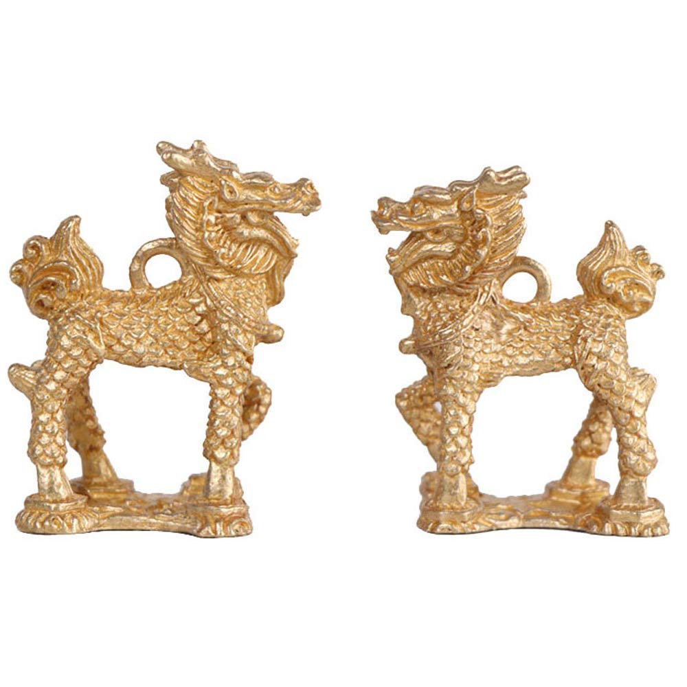 Figurines Chi Lin Feng Shui en Laiton pour Harmoniser et Décorer Votre Bureau et Maison