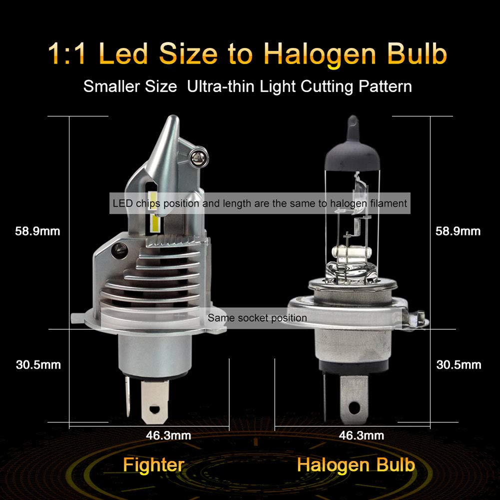 Combattente Auto Fari A LED, Lontano E Vicino 6500K 35W 2 Pezzi Ip65 Impermeabile per Auto H4