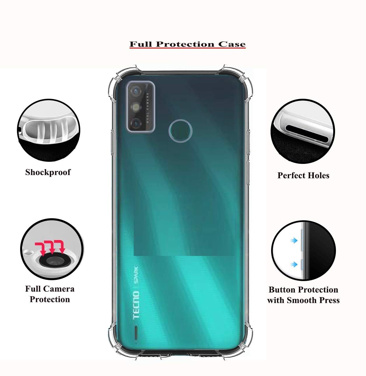 Tecno Spark Go 2020 Silicone Case - Transparent -3