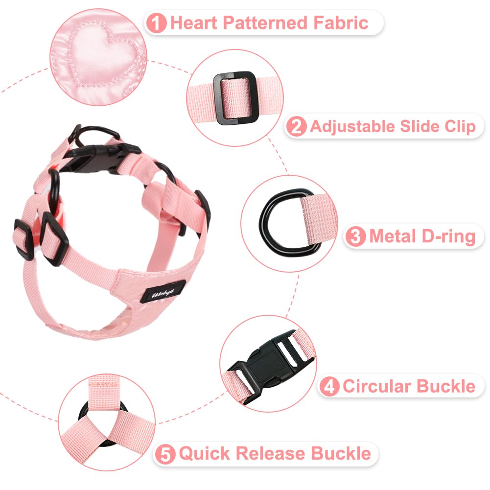 Pettorina per Cani, Pettorina per Cani Taglia Piccola, Imbracatura per Cane, Pettorina Puppy Antifuga, Collar per Cani, Cani Accessori (S, Rose)