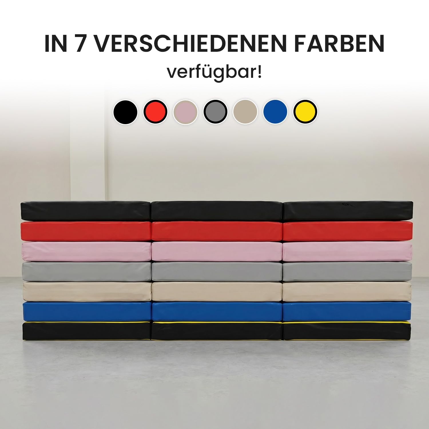 Jeflex - Tappetino pieghevole grigi per pavimenti morbidi, 180 x 60 x 6 cm, prodotto in Germania/tappetino da ginnastica/fitness salvaspazio/tappetino da gioco per cameretta dei bambini