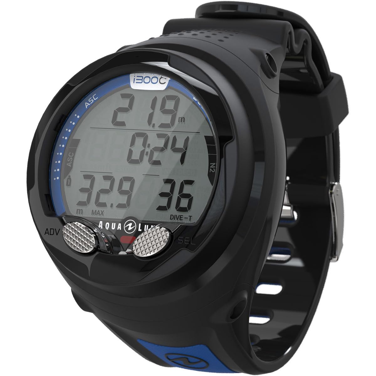 Aqualung i300C - Ordenador de Buceo Bluetooth, de 3 Gases, navegación intuitiva, Cuatro Modos de Funcionamiento, Ajuste de altitud, para el Buceo con escafandra autónoma