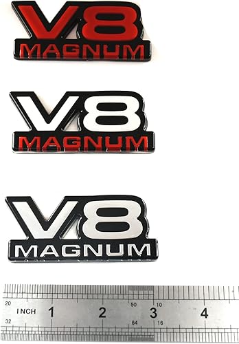 Miniatura 5 de 1 emblema V8 Magnum para puerta de guardabarros, placa de identificación 3D, logotipo 1500 Van apto para 94-01 Magnum (cromado)