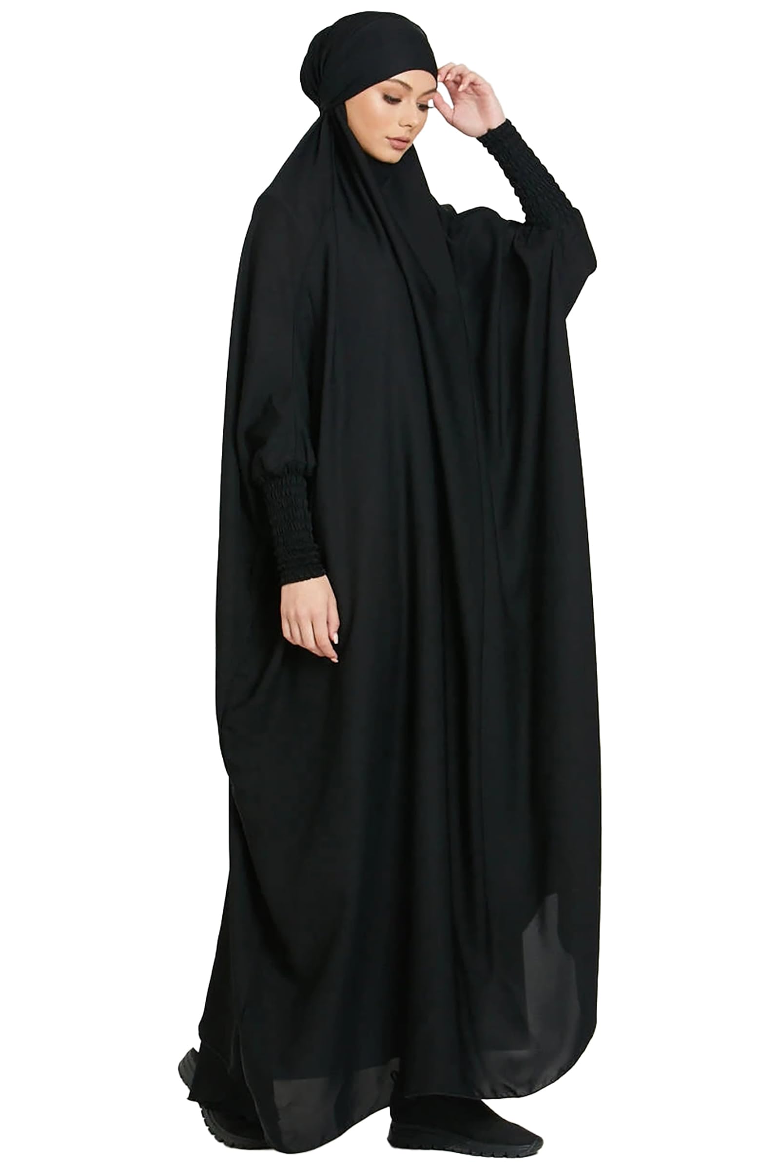 Women One-Piece Muslim Abaya Dubai Islam Hijab Robe Solid Lady Prayer Hoodied African Dress
