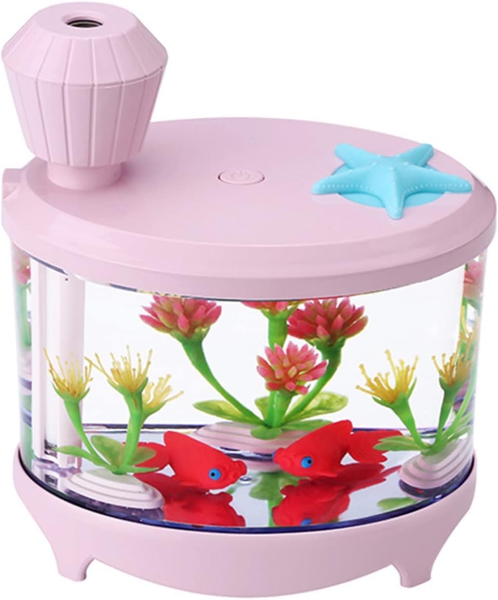 Creative Aquarium Humidifier Household Mini Air Humidifier, Baby Room, Home Office Decoration,Pink