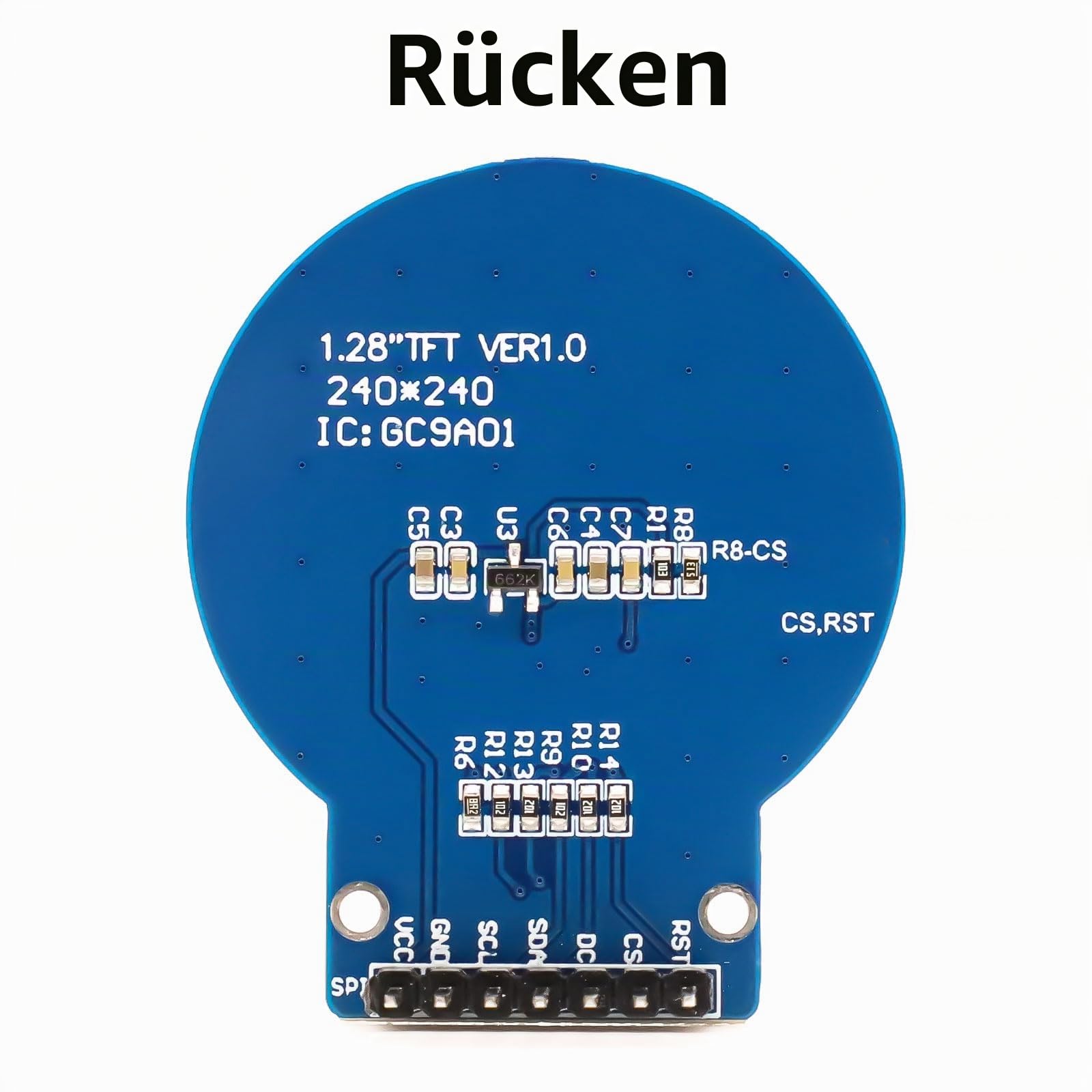 ARCELI 5Pcs GC9A01 1.28-Zoll Rundes TFT Display für Arduino, RGB IPS HD 240 x 240 Auflösung SPI-Schnittstelle LCD-Anzeigemodul für Anzeigegeräte, Echtzeitüberwachung und Instrumentenanzeige 5 PCS