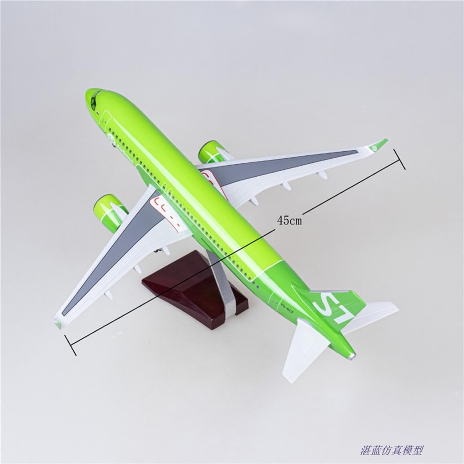Model redukcyjny samolotu Miniaturowy Model Samolotu 47 Cm W Skali 1:80 S7 Airlines Dla Airbusa A320neo, Model Samolotu Ze Stopu Dla Dorosłych Model lotniczy Replika samolotu(With light)