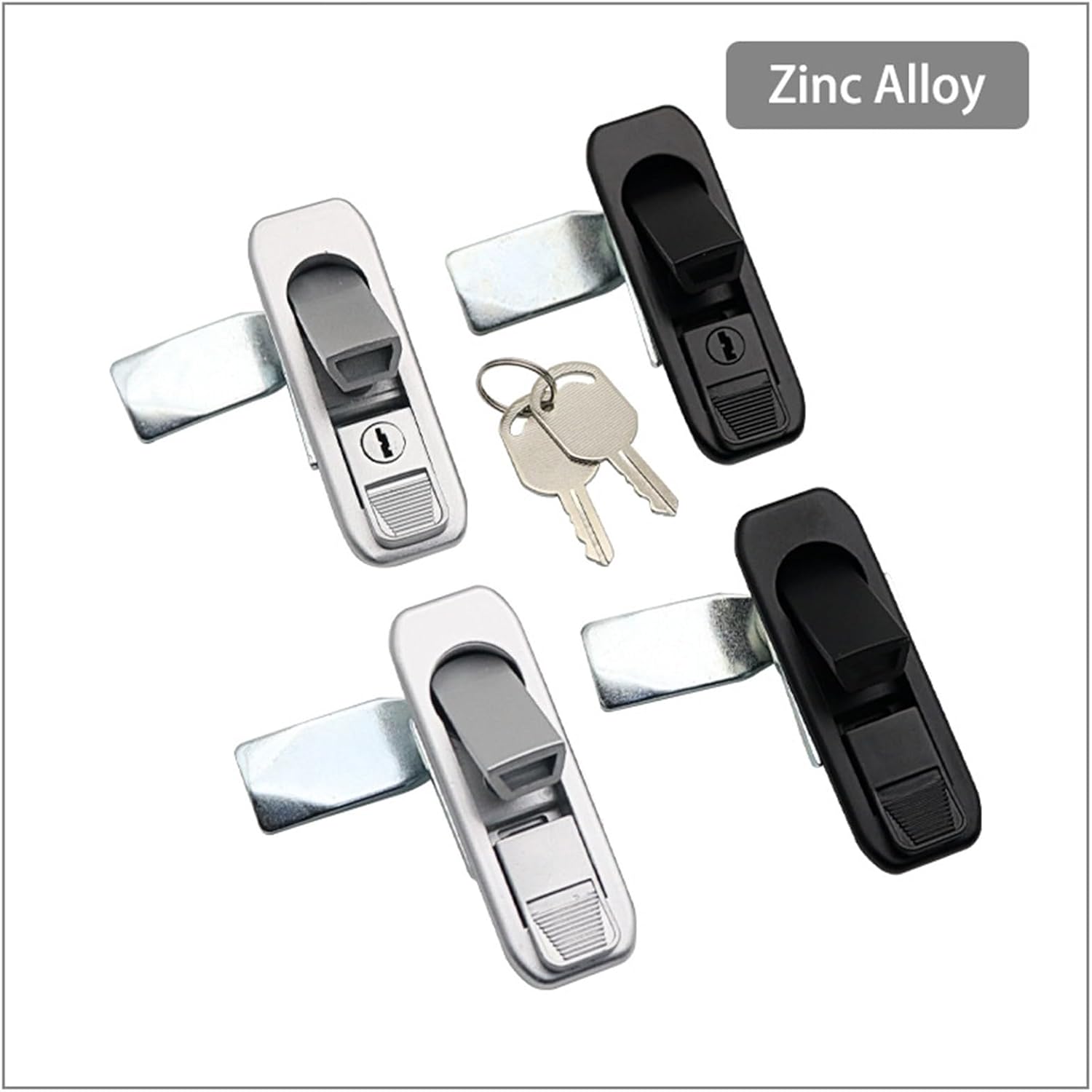 Zinc Alloy Equipment Cabinet Door Flat Handle Lock Panel Industrial Rotary 1Pcs(Matte Unlocked)