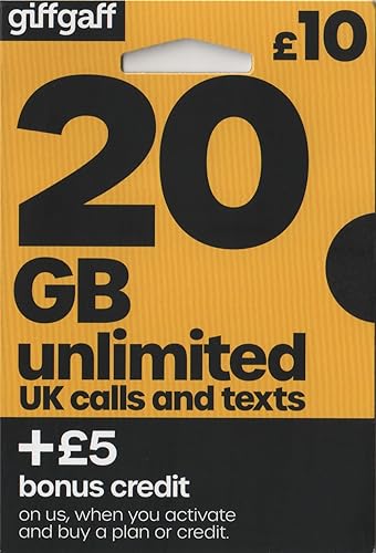 GIFFGAFF 02 3G4G - Tarjeta SIM triple más crédito de 5 con adaptador - Llamadas, mensajes de texto y datos ilimitados - Para IPHONE 44S55C5S66S6+