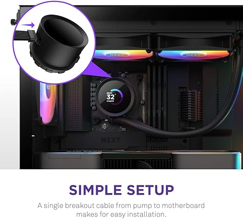 Miniatura 7 de NZXT Kraken 240 RGB - Enfriador líquido AIO para CPU de 240mm - Pantalla LCD cuadrada personalizable de 3.91 cm para imágenes, métricas