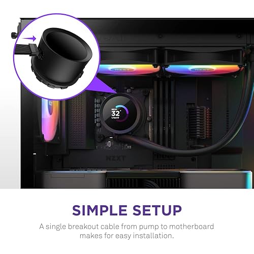 Miniatura 7 de NZXT Kraken 240 RGB - 240mm AIO CPU Liquid Cooler - Customizable 1.54" Square LCD Display for Images, Performance Metrics - High-Performance Pump