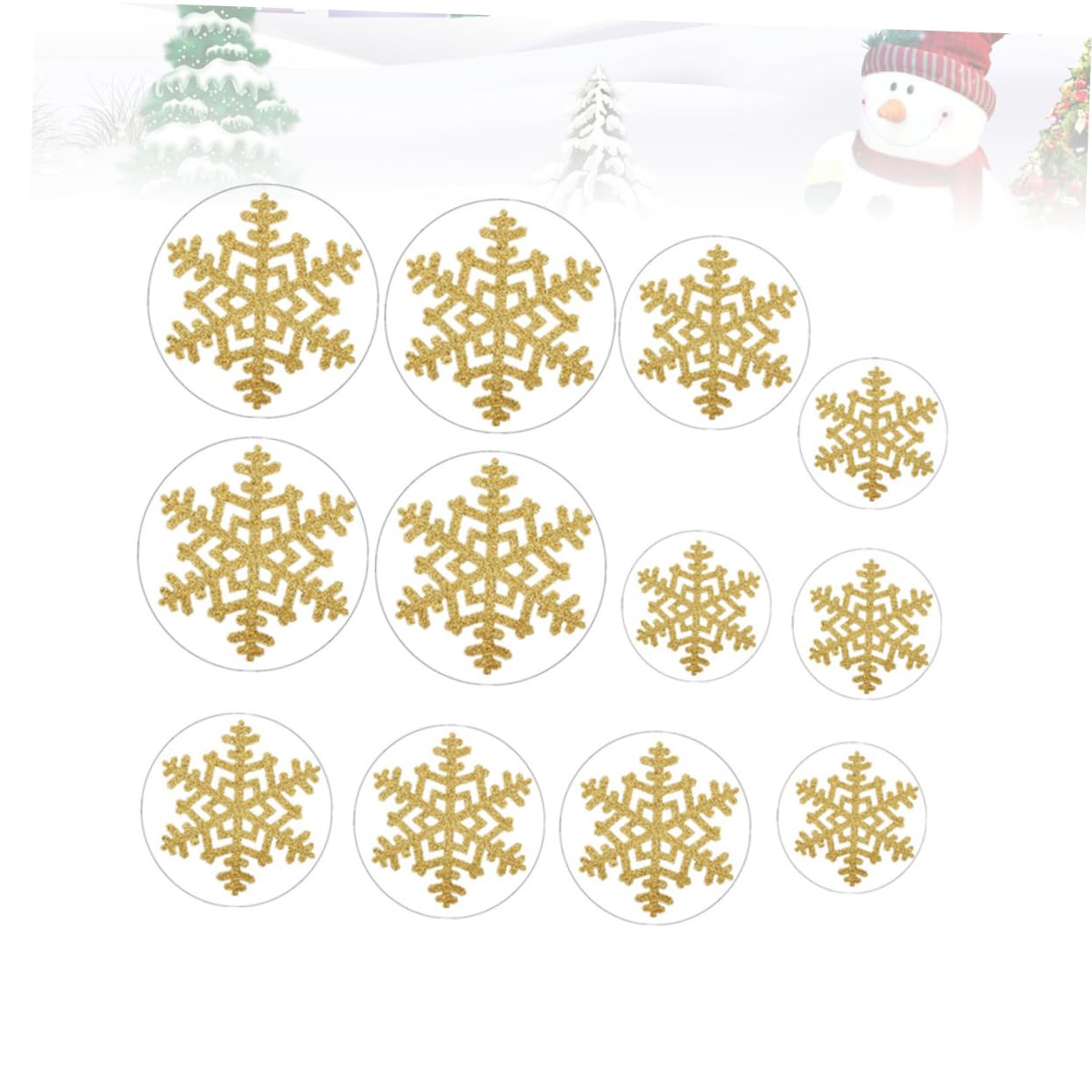 OUNONA 36stücke Weihnachts-schneeflocken Aufkleber Kreative Pvc Wandtattoos Abnehmbare Fußboden-dekoration Glitzernde Weihnachtsdeko Für Zuhause Und Partys