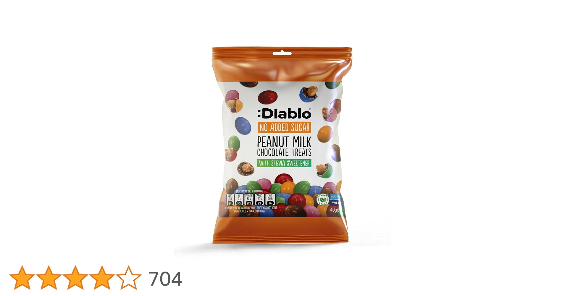 Diablo Peanut Milk Chocolate Treats No Added Sugar Sweetened Stevia | Senegal