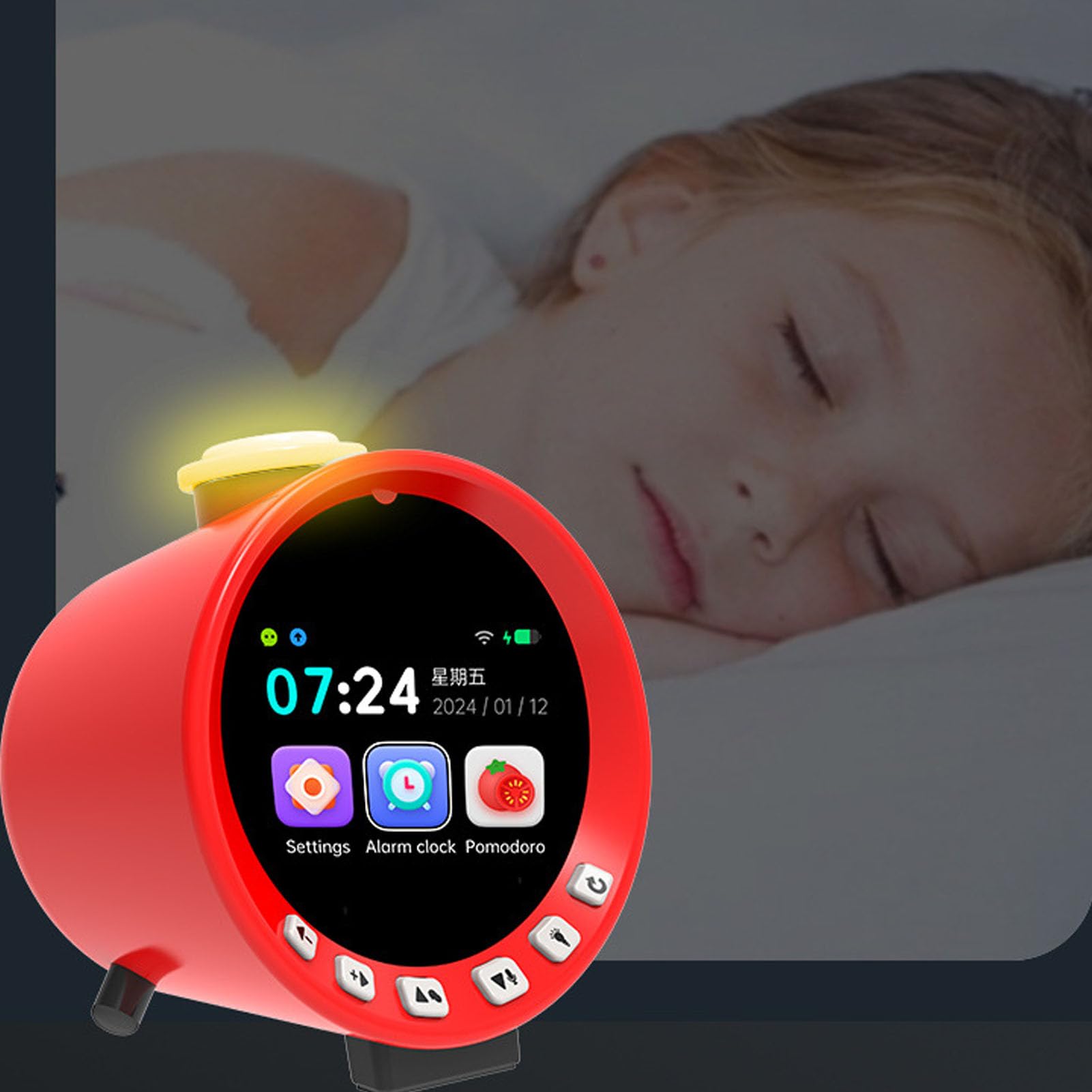 Reloj Despertador Infantil con IA, Diseño Moderno y Compacto para una Gestión Precisa del Tiempo y Productividad, 11x11,5x10cm