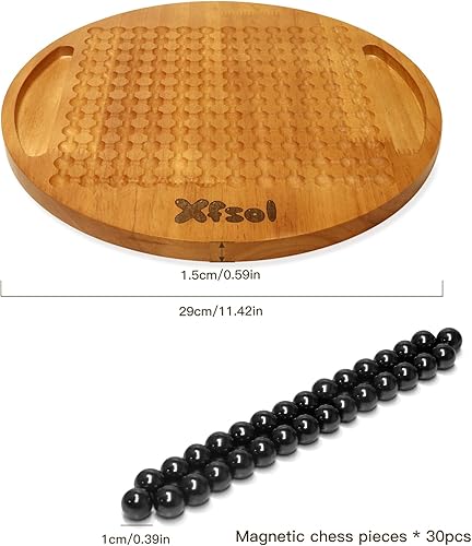 Miniatura 6 de Juego de ajedrez magnético versión 2025, juego de mesa de madera dura de doble cara con 30 bolas magnéticas, desarrolla inteligencia, juegos de