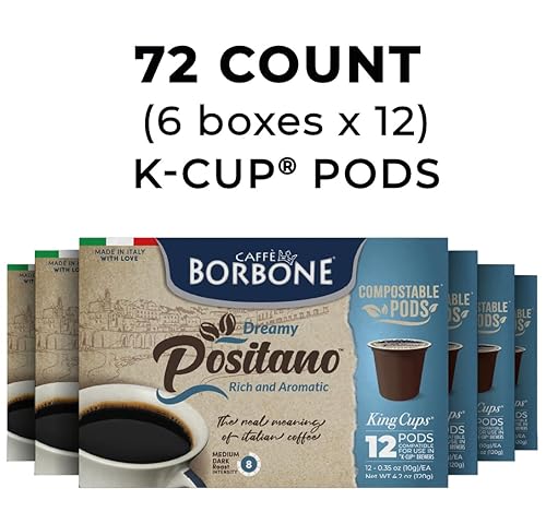 Miniatura 2 de Caffè Borbone Medium Dark Roast Compostable K-Cup Coffee Pods for Keurig Brewers - Positano Blend, Rich and Aromatic Italian Coffee - 72 Count (6