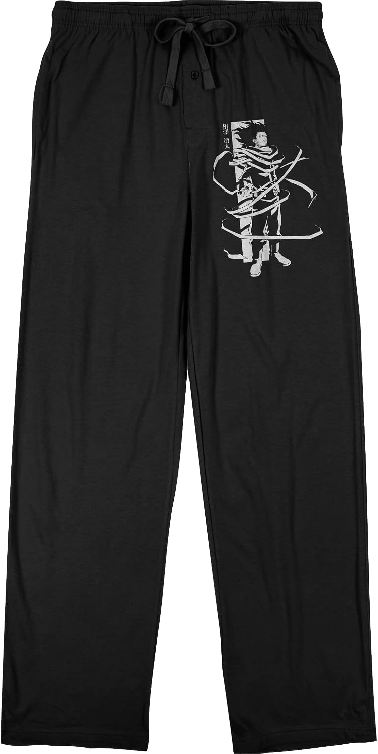 Bioworld My Hero Academia Shota Aizawa Men's Black Drawstring Sleep Pajama Pants-S