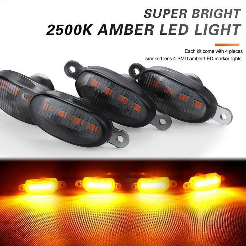 Speedwav 4pcs Smoked LED Lens Front Grille Running Light universal for car - Image 4 thumbnail
