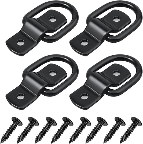 4 piezas multifuncionales de amarre de anillo en D para automóvil, accesorios de gancho de anclaje de metal resistente, repuesto de anillo de amarre