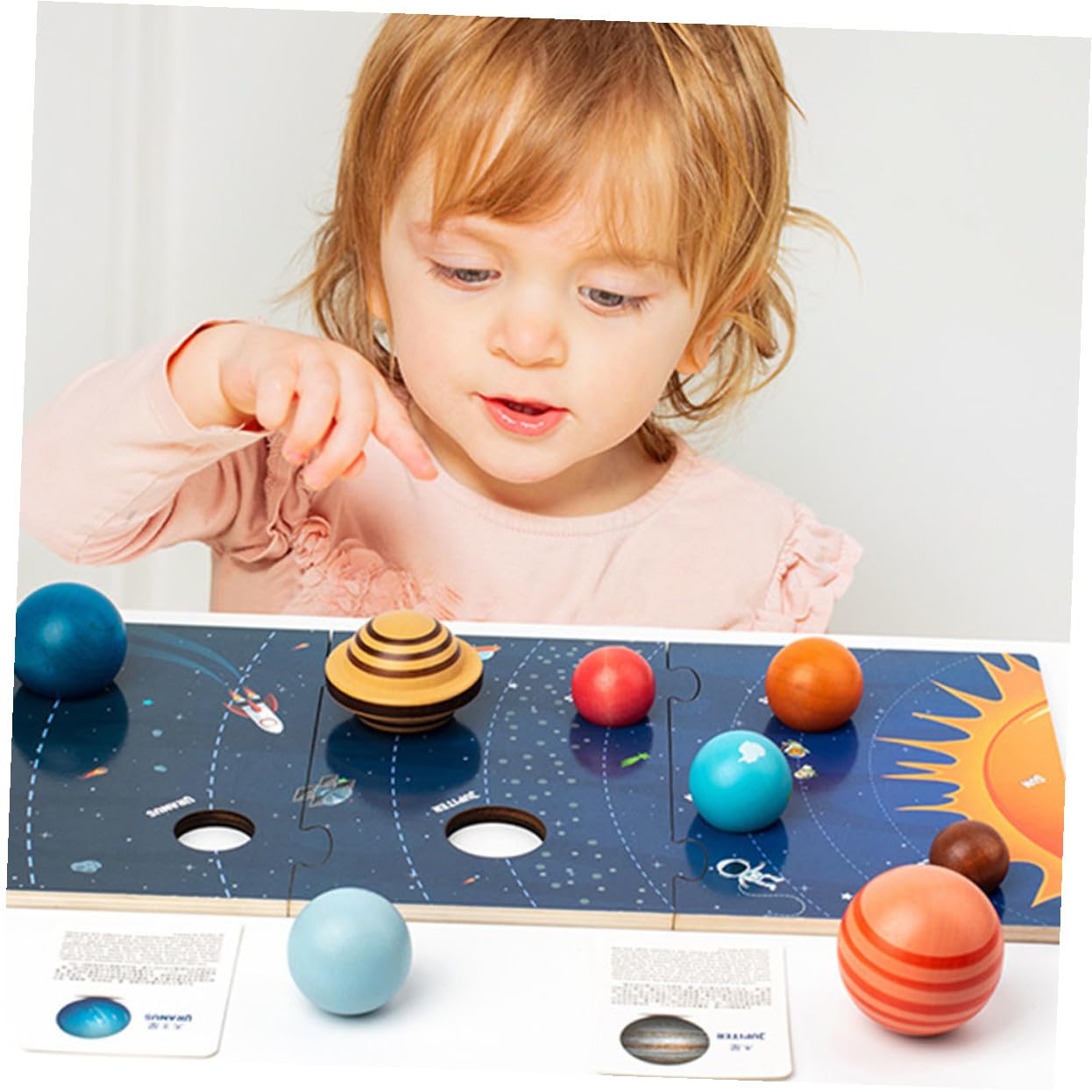 VICASKY Puzzle in Legno Educativi Decorazioni Scuola per Bambini, Rappresentazione del Solare 8 Pianeti per Imparare e Sviluppare Abilità Cognitive