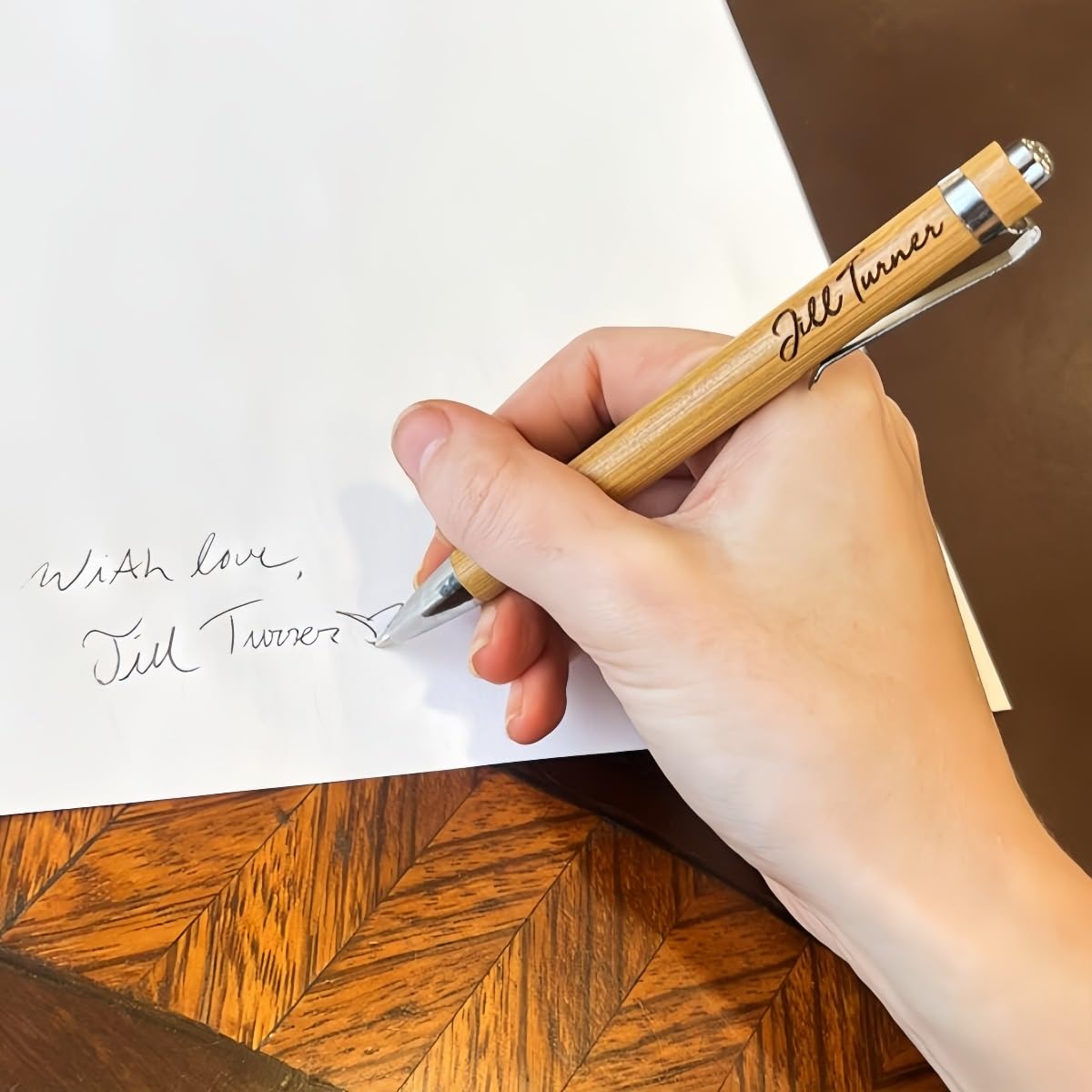 Bolígrafos De Bambú Personalizados, Bolígrafos De Escritura De Alta Calidad Con Tinta Negra Suave, Personalizados For Hombres Y Mujeres, Perfectos For Graduación Profesores Regalos(100pcs)