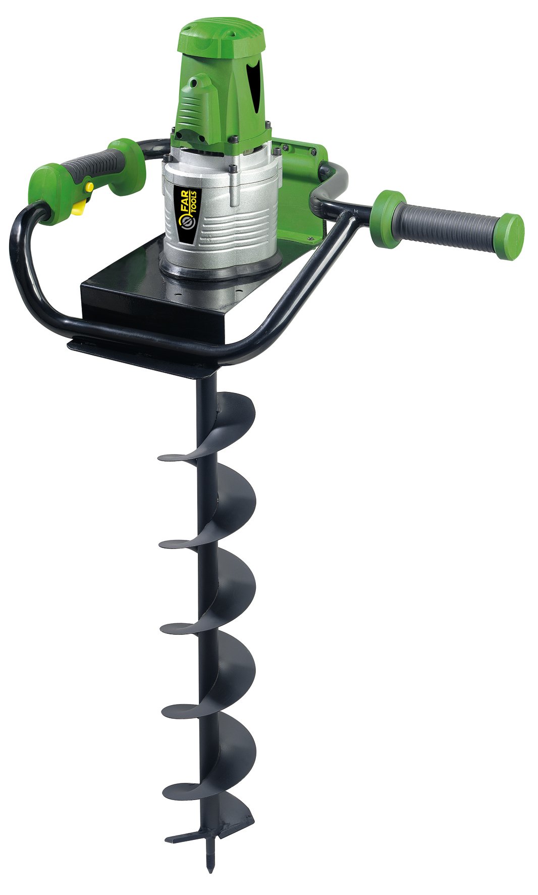 Fartools 175305 Tarière électrique 1200W, Ø=120mm, profondeur=560mm, vitesse de rotation de 200tr/min, débrayage automatique & 175307 Vis pour Tarière Diamètre 200 mm
