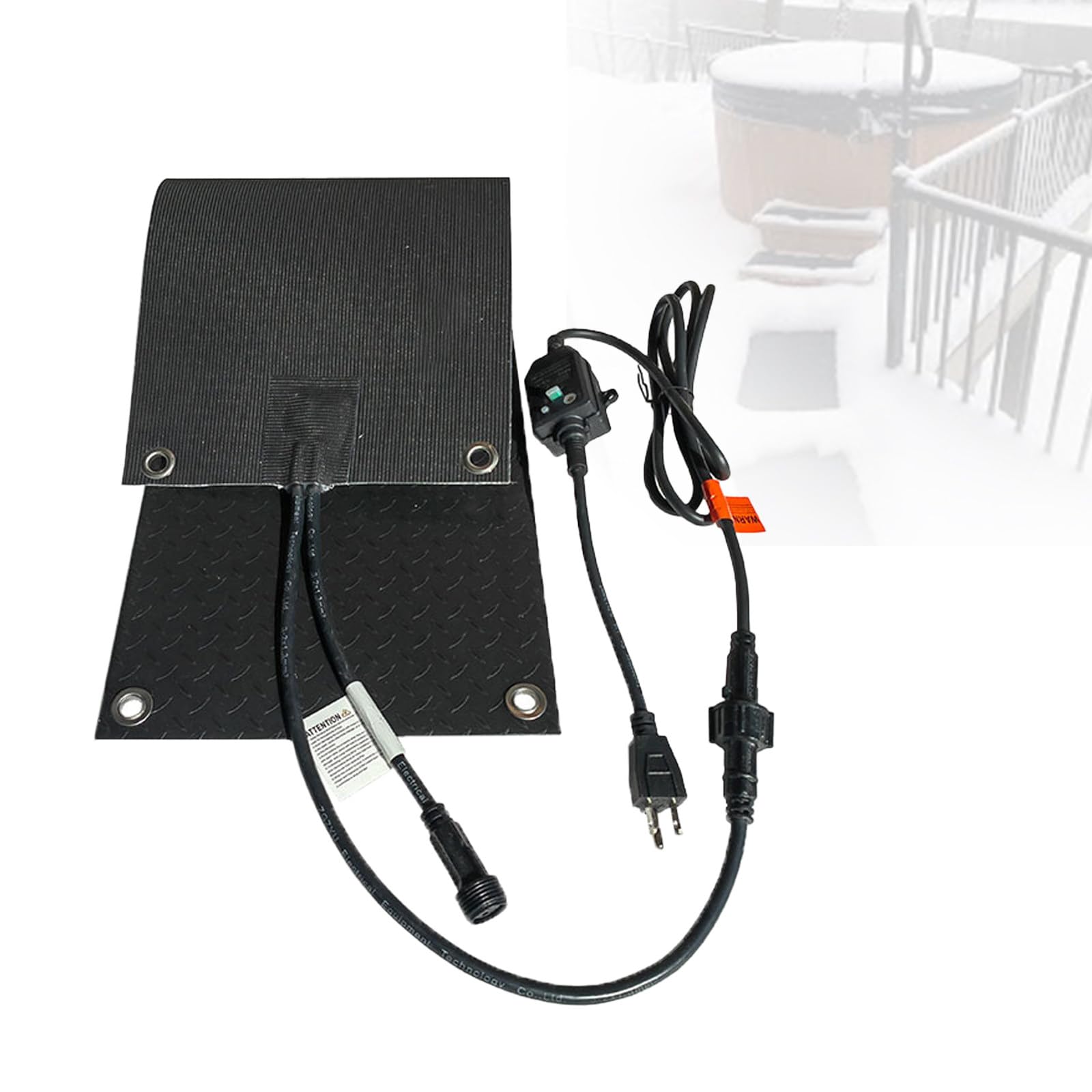 Tapetes Calefactables para Derretir Nieve, Tapetes EléCtricos Antideslizantes De Goma para Pasillos Estrechos, Garajes Y Caminos De Nieve 1pcs-25 * 76cm