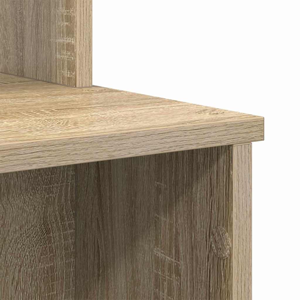 Scrivania con vano portaoggetti, in rovere Sonoma, 120,5 x 44 x 88,5 cm, materiale in legno, scaffale, casa, ufficio, design moderno, versatile, per camera da letto, studio