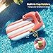 QPAU Inflatable Pool Float, Tanning Pool Lounger Float with Backrest Support, 2 Cup Holder Lounger Float for Family Relaxing, Outdoor Inflatable Pool Bed, Summer Water Play Party，Red-White