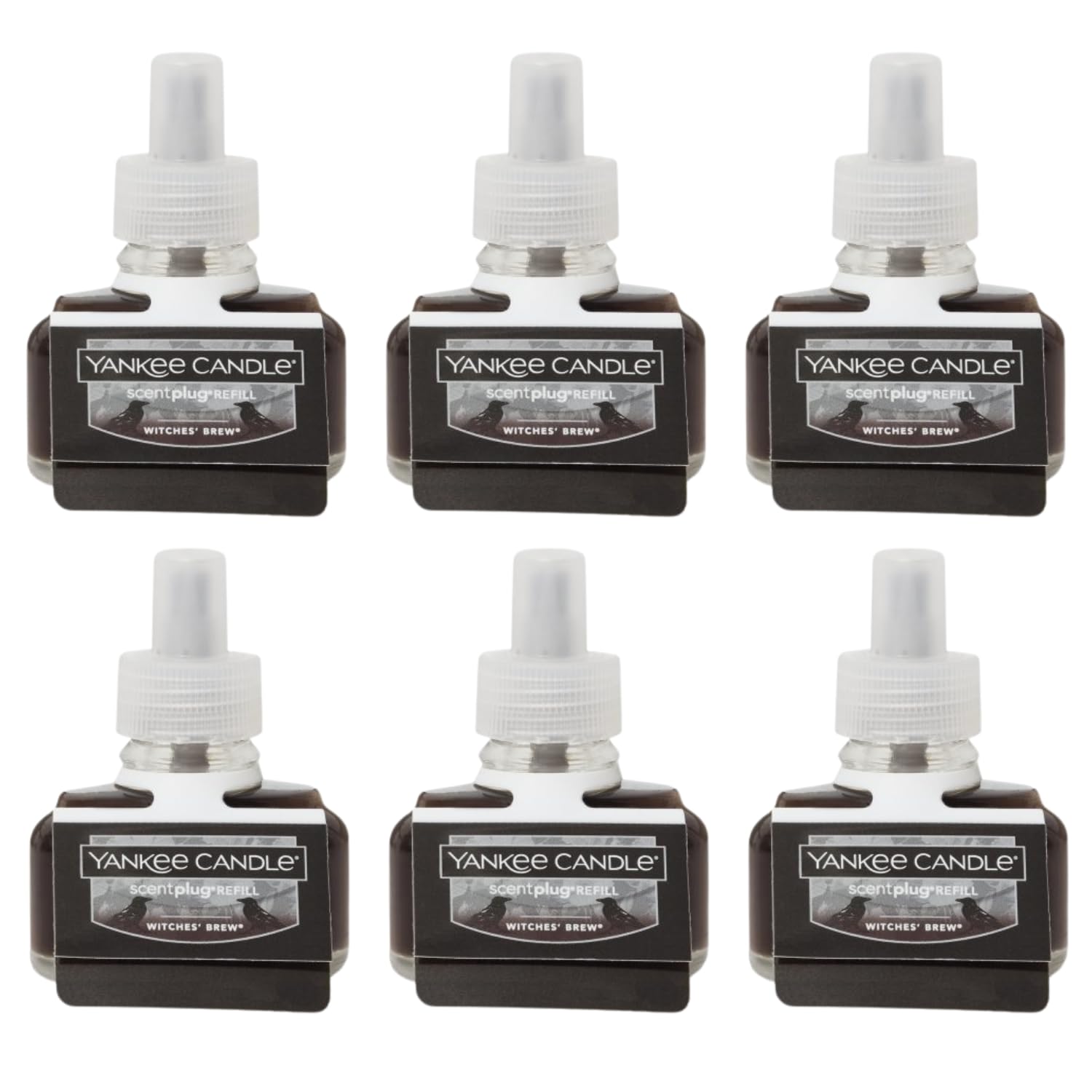 Yankee Candle ScentPlug Refill for Plug in Air Fresheners, Scented Oil Refills, Long Lasting Home Fragrance, Witches Brew (Pack of 6)