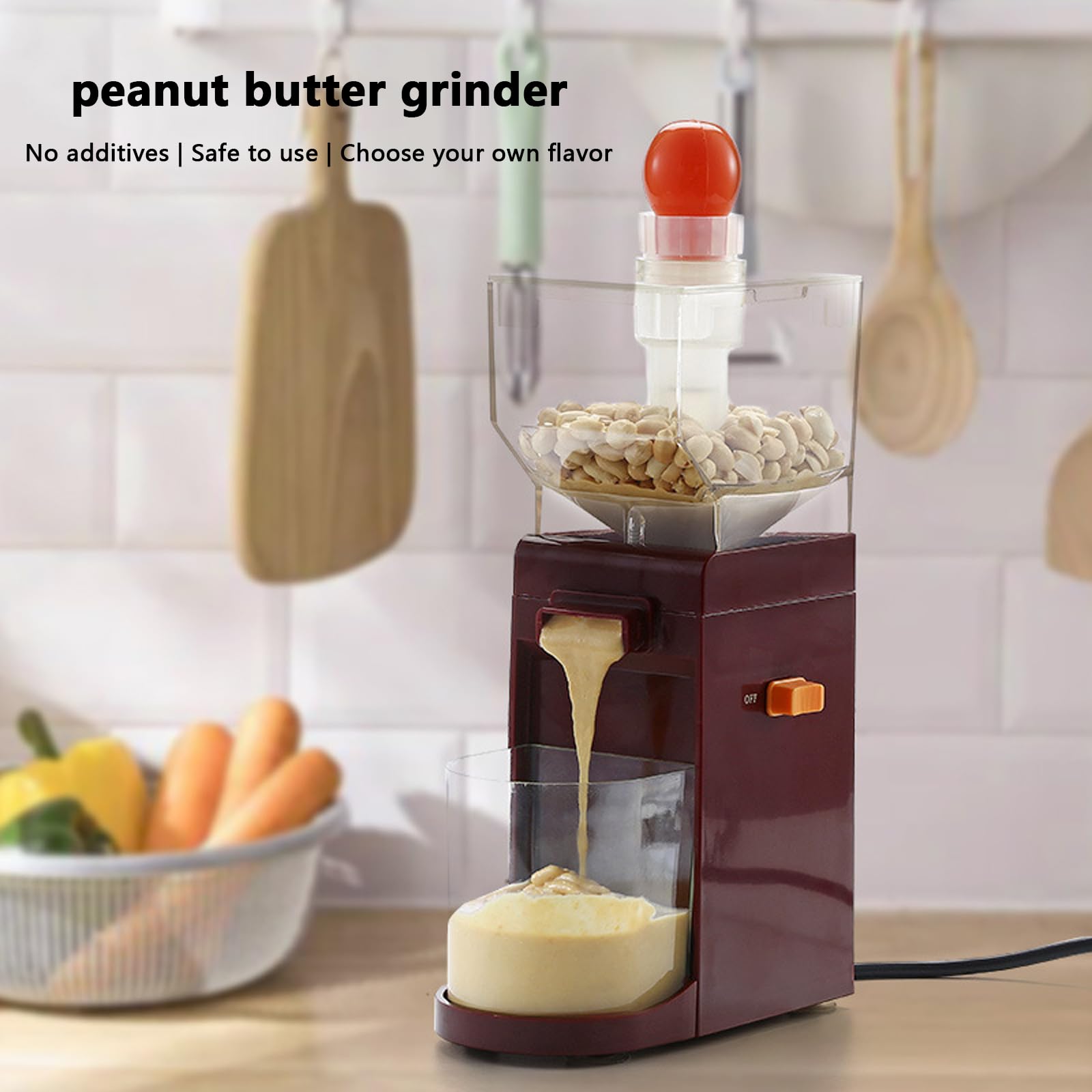 Elektryczna maszynka do masła orzechowego, przenośny młynek do ziarna, młynek do masła 500 ml, domowy blender do masła orzechowego, odłączany robot kuchenny, młynek do orzechów z antypoślizgową