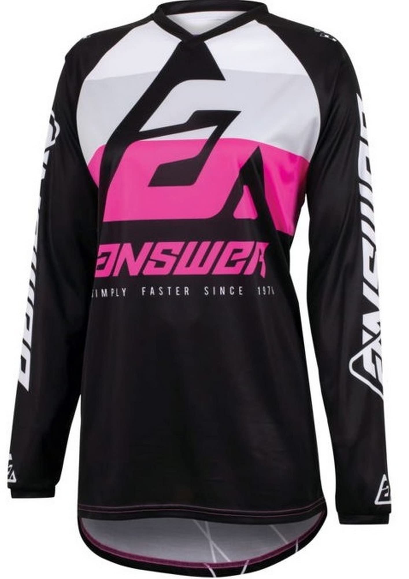 Answer Racing 447332 Women's A23 Syncron CC Jersey: Black/White/Rhodamine, S