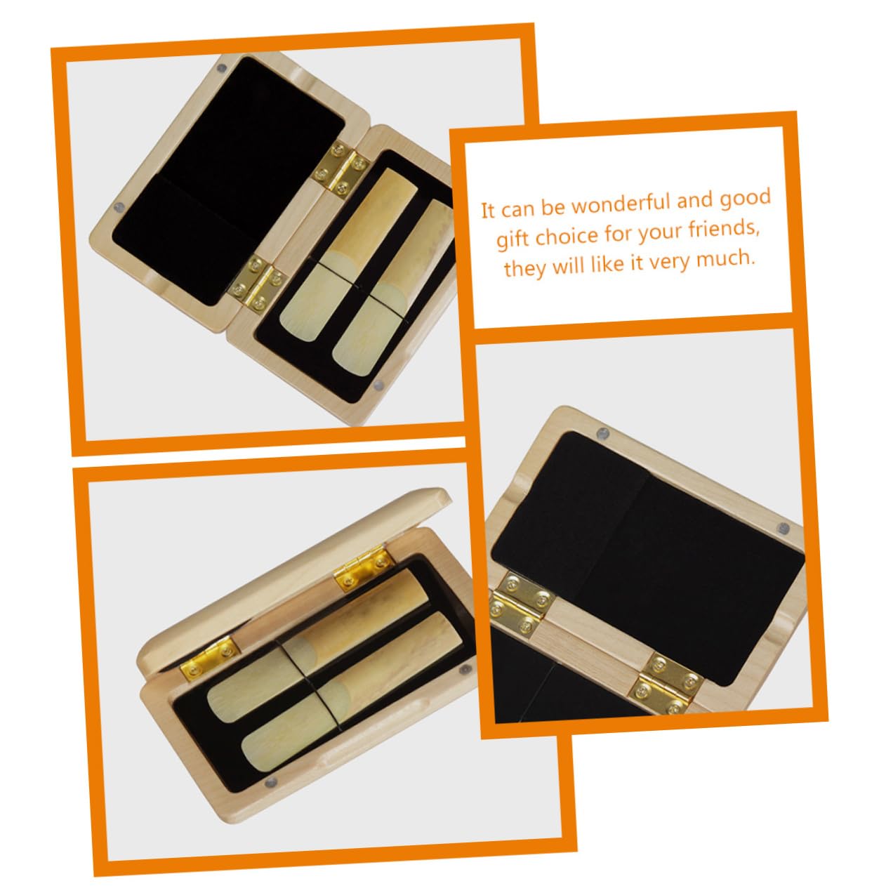 ULDIGI Wooden Reed Case for Oboe Reed Holder Organizing Box Oboe Carrying Case Portable Storage