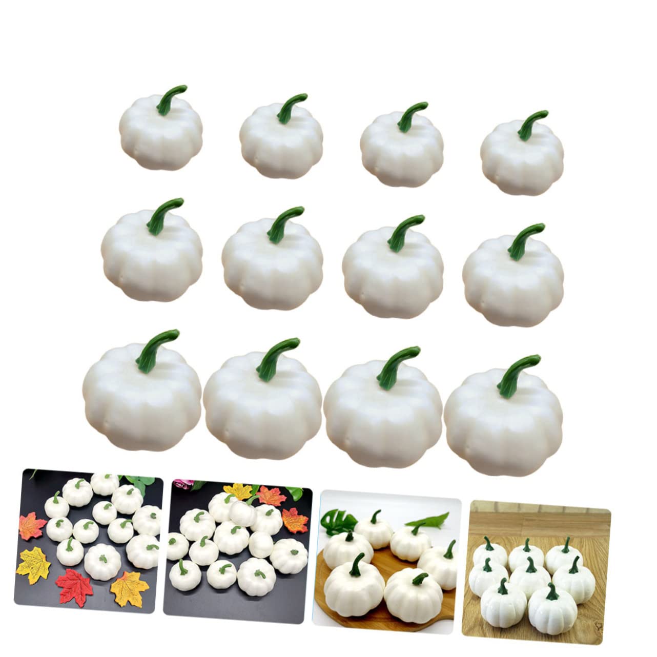 Ciieeo 36 STK Simulierter weißer Kürbis Halloween Pumpkin halloweenkürbis Schaumse lose -Ornament weihnachtsdeko - -Dekorationen Plastik