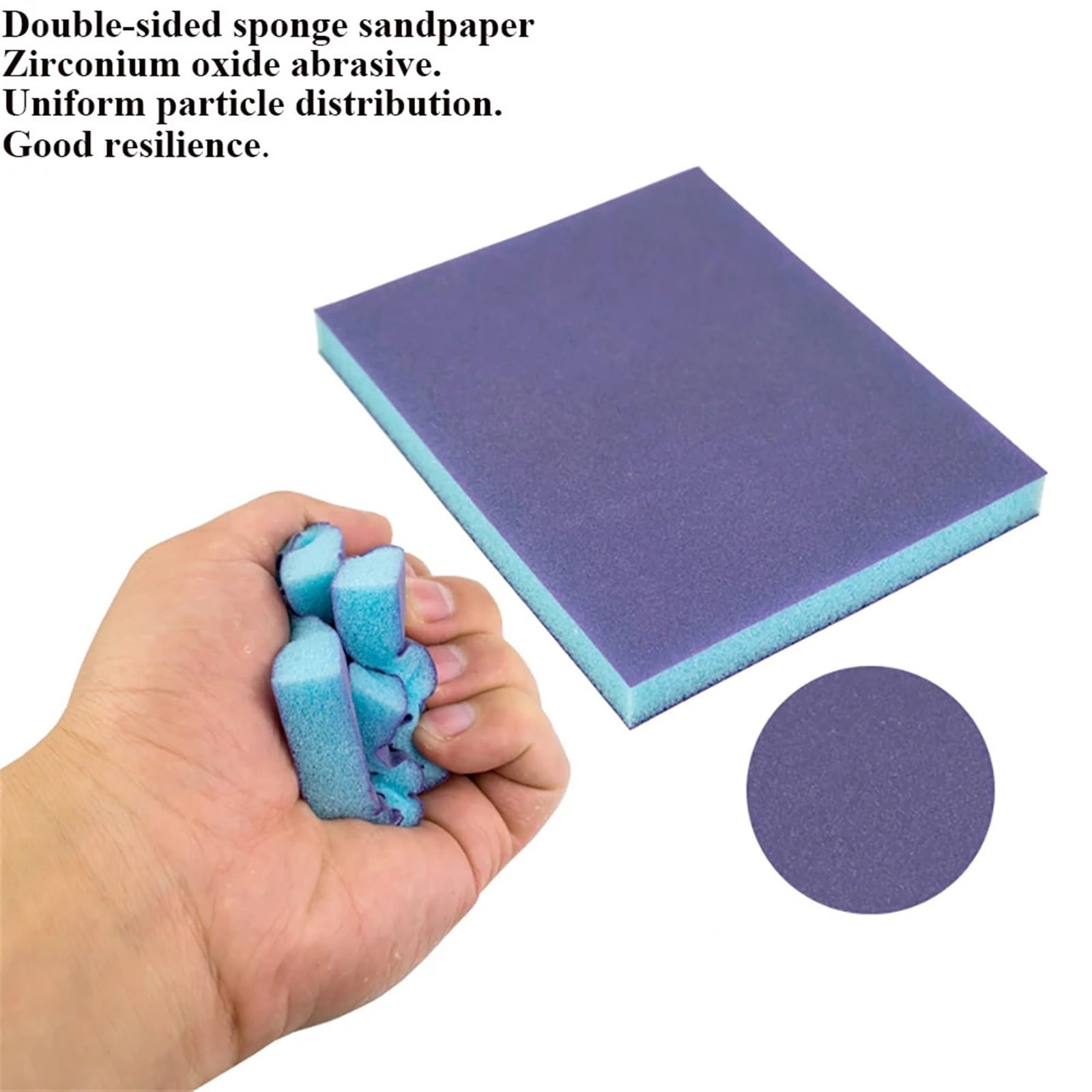 Bloque de lijado, Bloques de esponja for lijado en seco y húmedo de doble cara, grano gris azul, grano 80-220, varias piezas(Grey,150-20PCS)