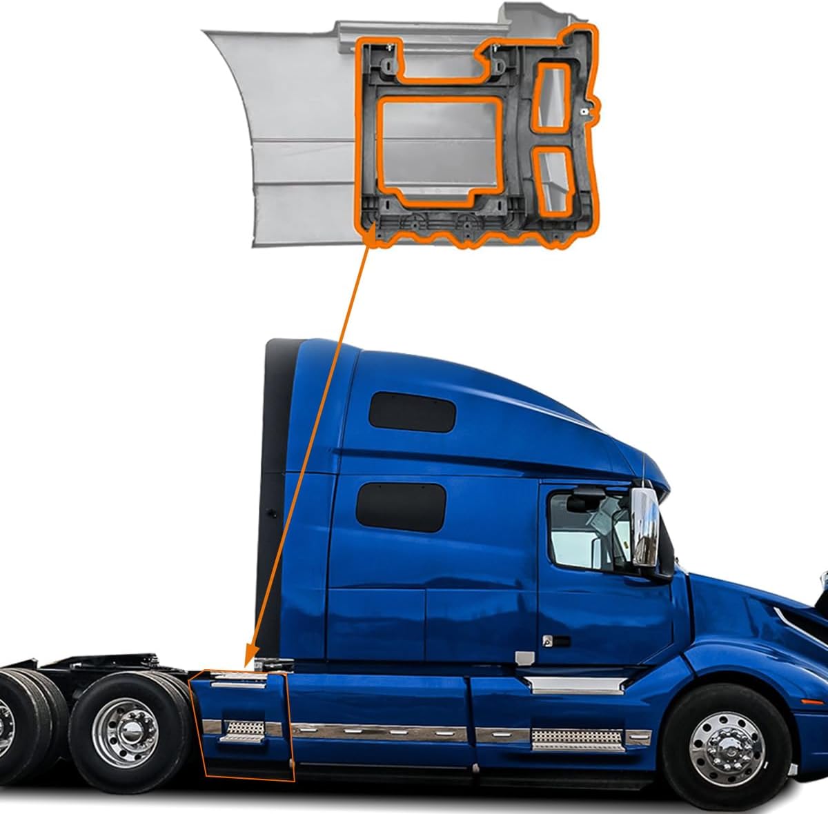 Rear Step Fairing Inner Support Kits Compatible with Volvo VNL 2018 2019 2020 2021 2022 2023 2024 860 Drive Left（A Style