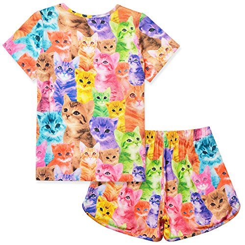Jxstar Classic Girls Short-Sleeved Pajamas Two-Piece Summer Pj Sets 3-13Y2